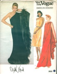 2832 E HEAD 1 SHOULDR/STRAP OR NOT DRESS LENGTHS,CAPE PATTERN 10